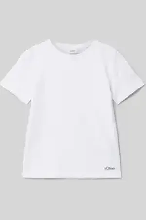 QS by s.Oliver Regular fit T-shirt van puur katoen met kleine labelprint