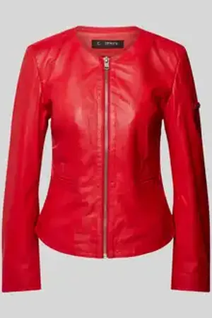 Cabrini Shaped fit leren jas in echt lamsnappa