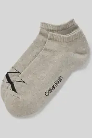 Calvin Klein Sneakersokken met logostitching in een set van 2 stuks