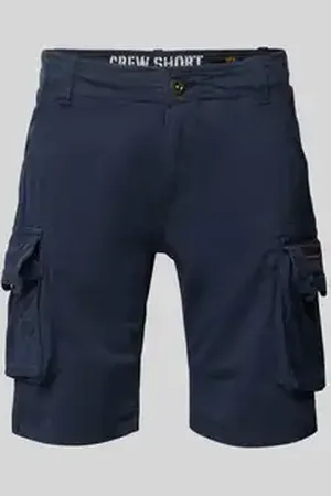 Alpha Industries Regular fit korte cargobroek met labelstitching, model 