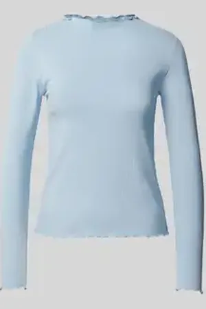 Pieces® Regular fit shirt met lange mouwen en zoom met ruches, model 