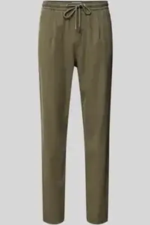 Colours & Sons Korte chino van linnen met elastische tailleband