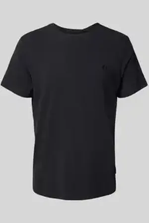 Blend T-shirt met geribde ronde hals, model 