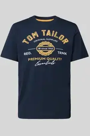 TOM TAILOR Regular fit T-shirt van puur katoen met labelprint