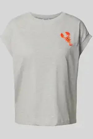 Essentiel Antwerp T-shirt met motiefstitching, model 