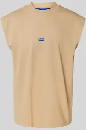 Hugo Blue Tanktop met labeldetail, model 