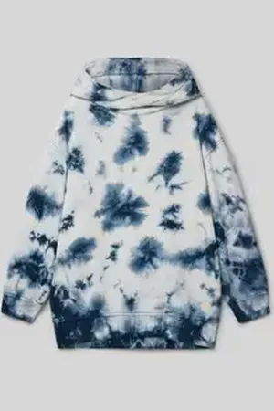 QS by s.Oliver Oversized hoodie van biologisch katoen in batiklook