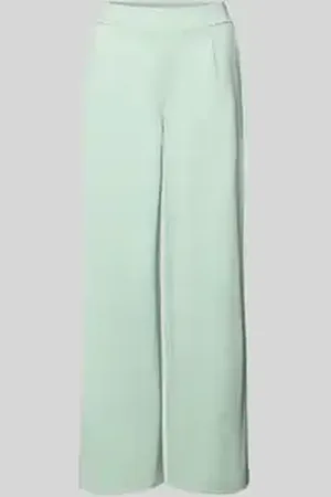 Ichi Wide leg stoffen broek met bandplooien, model 