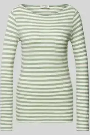 Marc O’ Polo Shirt met lange mouwen in slub jersey met een gestreept patroon
