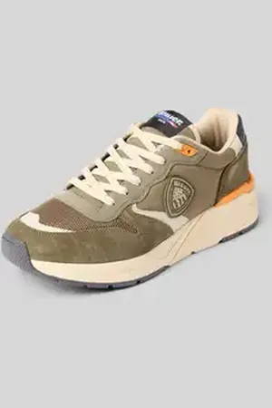 Blauer Sneakers met contrastgarnering, model 