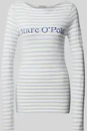 Marc O’ Polo Regular fit shirt met lange mouwen van gestreept katoenjersey