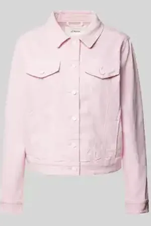 QS by s.Oliver Boxy fit jeansjack van katoenmix met paspelzakken op de borst