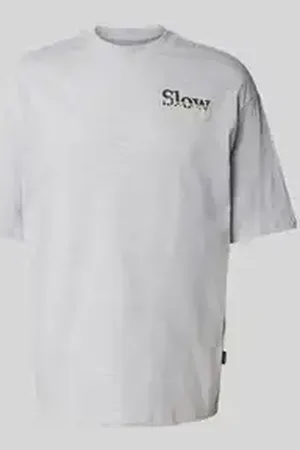 Blend Oversized T-shirt met labelstitching, model 