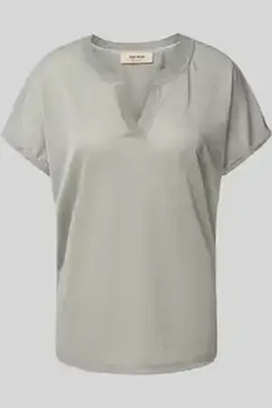 Mos Mosh T-shirt met geribde V-hals, model 