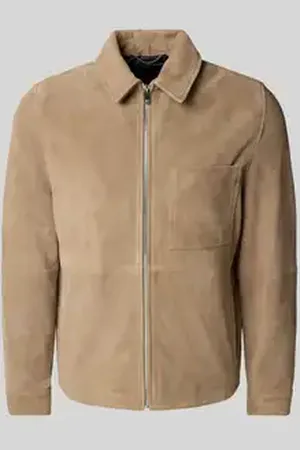 Drykorn Leren jack met opgestikte borstzak, model 