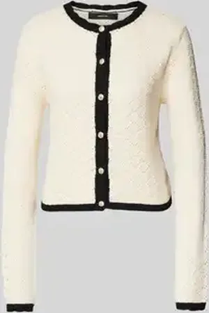 VERO MODA Regular fit gebreid jack van katoenmix met broderie anglaise, model 