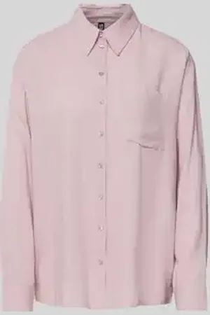 Pieces® Relaxed fit overhemdblouse in een mix van viscose en linnen, model 