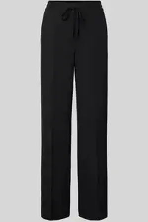 Opus Straight leg stoffen broek met vaste persplooien, model 
