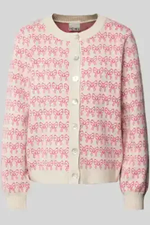 Ichi Gebreid jack met knoopsluiting, model 