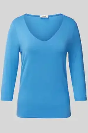 QS by s.Oliver Regular fit shirt met lange mouwen in mix van lyocell en elastaan