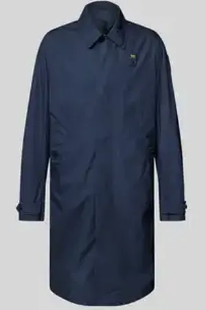 Blauer Lange jas met labelbadge, model 