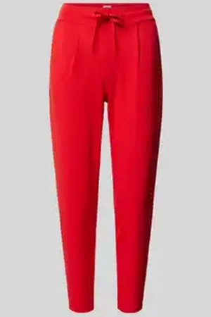 Ichi Slim fit bandplooibroek met verkort model, model 