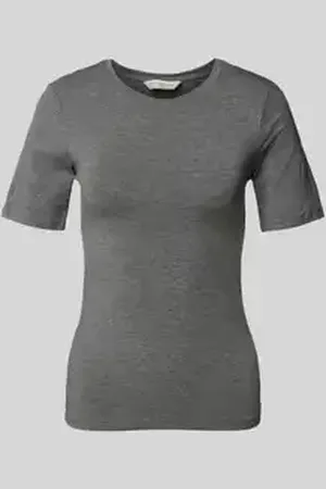 MSCH T-shirt met geribde ronde hals, model 