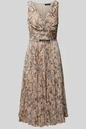 Ralph Lauren Knielange cocktailjurk met tailleriem, model 