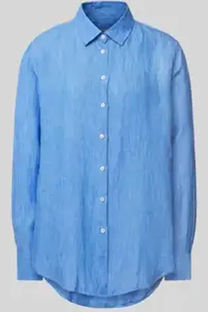 0039 Italy Regular fit overhemdblouse van linnen met doorknoopsluiting