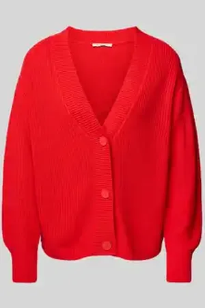 TOM TAILOR Regular fit gebreid jack van katoenmix met V-hals