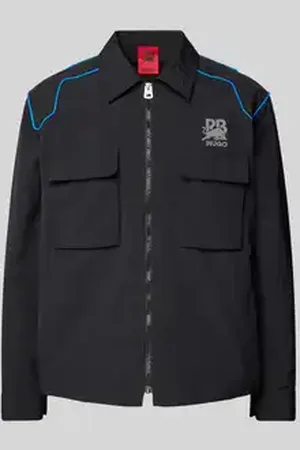 HUGO BOSS Regular fit overhemdjack met labelprint, model 