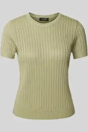 Ralph Lauren T-shirt met linnen in gebreide look, model 