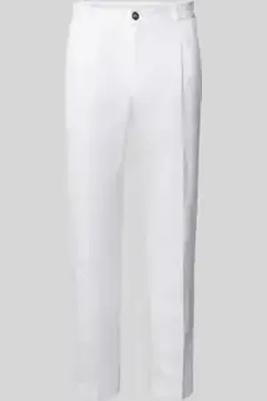 JOOP! Slim fit bandplooibroek met riemlussen, model 
