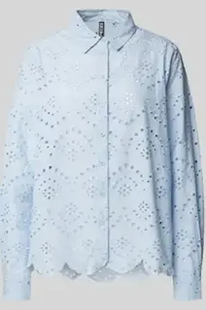 Pieces® Regular fit blouse met lange mouwen van puur katoen, model 