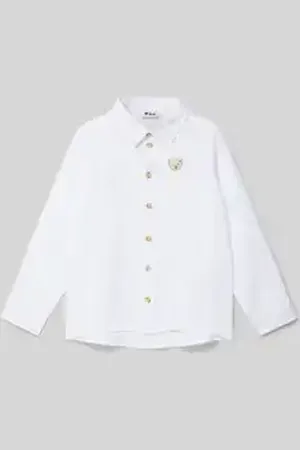 Steiff Regular fit linnen overhemd met logobadge