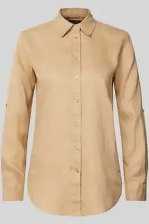 Ralph Lauren Regular fit linnen blouse met overhemdkraag, model 
