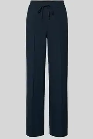 Opus Straight leg stoffen broek met vaste persplooien, model 