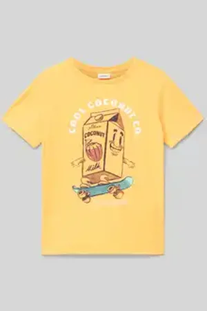 QS by s.Oliver Regular fit T-shirt van katoen met print op de voorkant