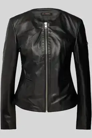 Cabrini Shaped fit leren jas in echt lamsnappa