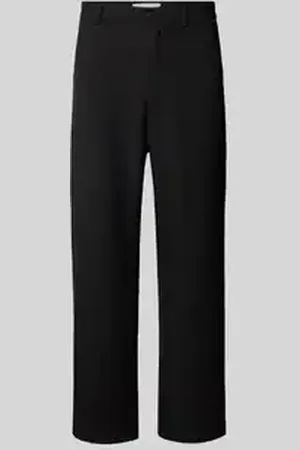 Another Cotton Lab Straight leg stoffen broek met labeldetail