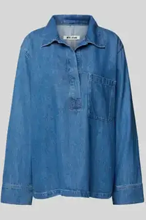 Mac Relaxed fit jeansblouse met borstzak