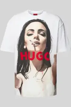 HUGO BOSS T-shirt met labelprint, model 