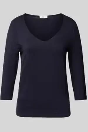 QS by s.Oliver Regular fit shirt met lange mouwen in mix van lyocell en elastaan