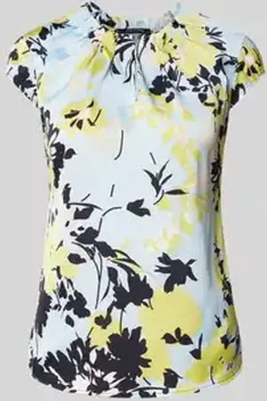 Comma, Slim fit blouseshirt met druppelvormige hals