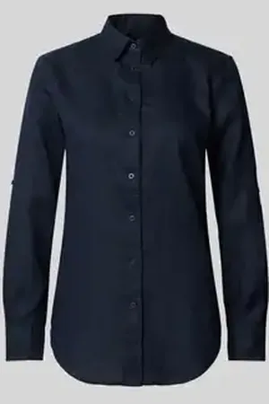 Ralph Lauren Regular fit linnen blouse met overhemdkraag, model 