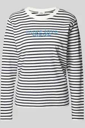 QS by s.Oliver Regular fit shirt met lange mouwen van puur katoen met borduursel