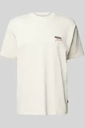 Woodbird T-shirt met labelprint, model 