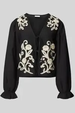 VILA Regular fit blouse met vetersluiting, model 