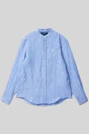 Ralph Lauren Relaxed fit linnen overhemd met opstaande kraag, model 