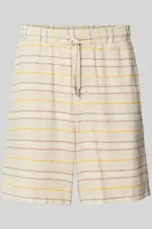 Mazine Regular fit korte linnen broek met tunnelkoord